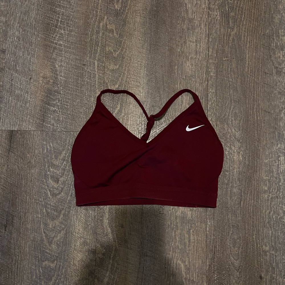 Nike Women's burgundy Sports Bra